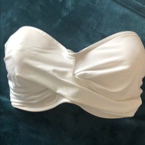 Vitamin A Bikini Strapless Bandeau Top-White